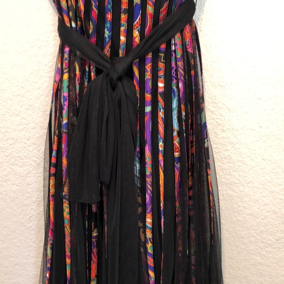 BoHo-Hippie Evening Dress, Psychedelic 60’s Print - Picture 6 of 9